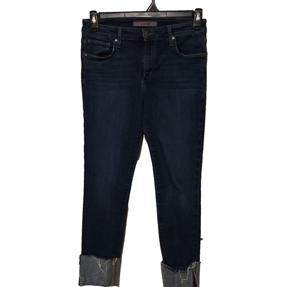 Joe’s Jean Cuff Crop Blue Jeans Size 28 Denim Cotton Spandex Blend